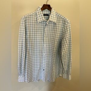 Robert Graham Blue Check Button-Up Shirt (Large)